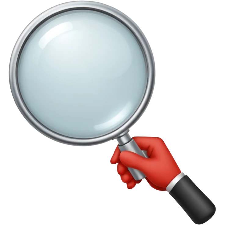 hand holding a Magnifier emoji