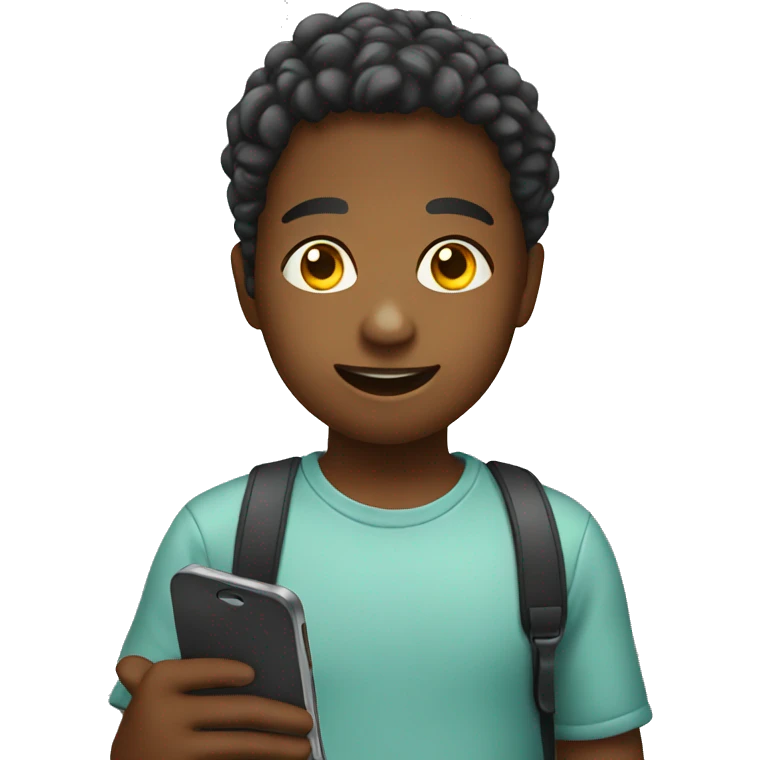 children with a phone emoji