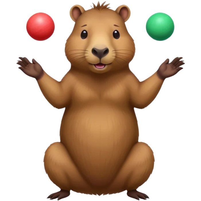 Juggling tall capybara 3 balls emoji