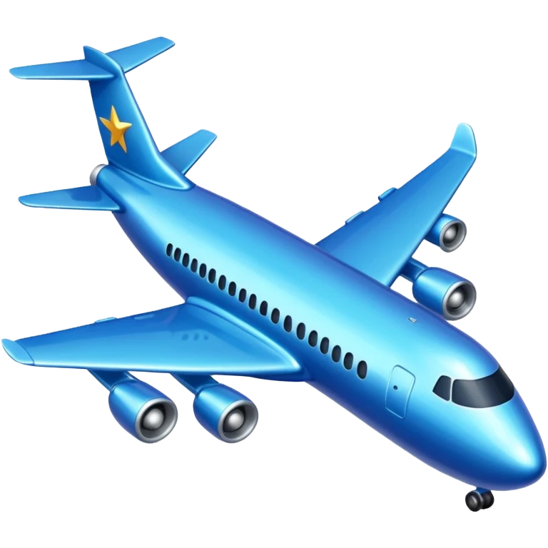 Glitter blue avião emoji
