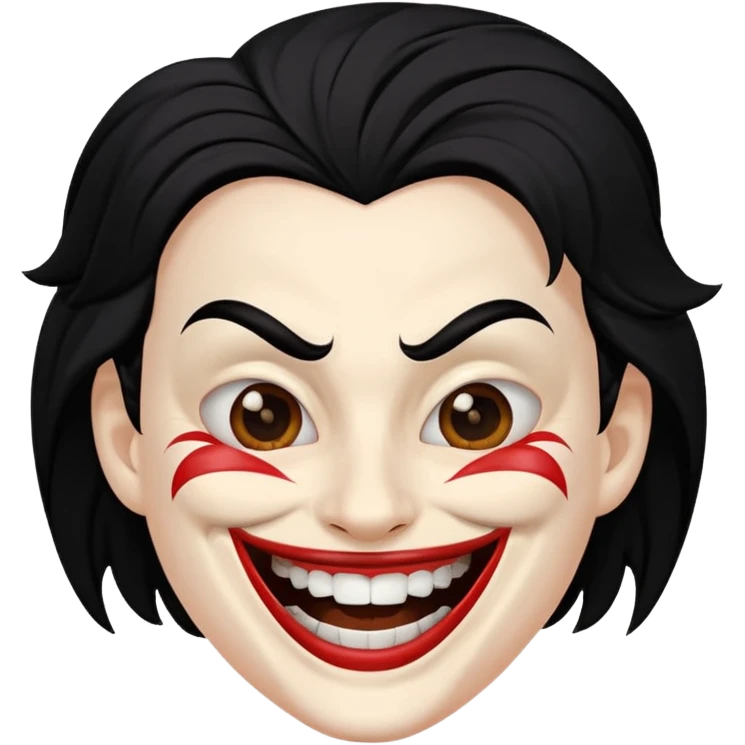 Una cara con risa malvada quitándose una máscara con una sonrisa agradable  emoji