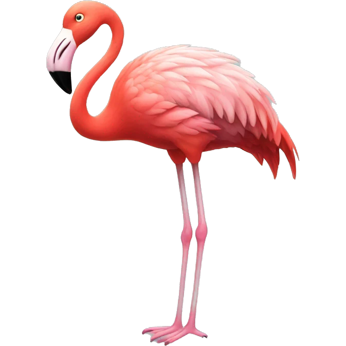 Fluffy Red Flamingo emoji