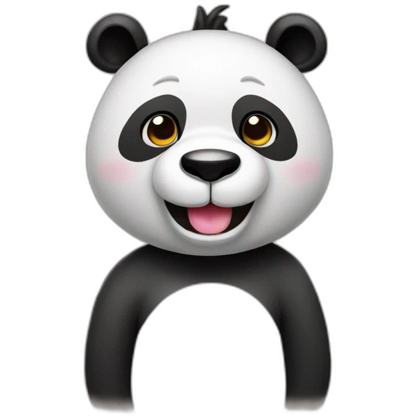 panda con un cuerno de unicornio emoji