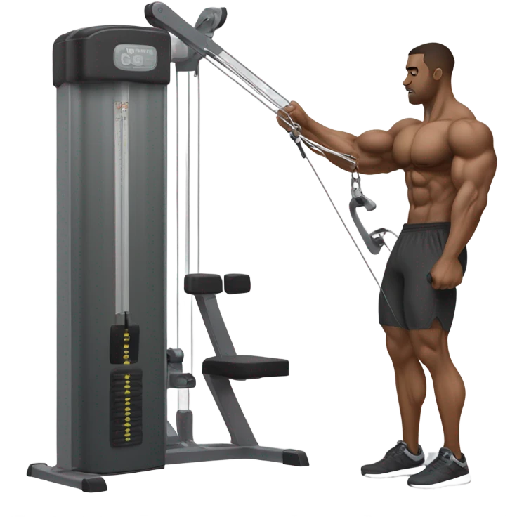 guy doing lat pulldowns on machine emoji