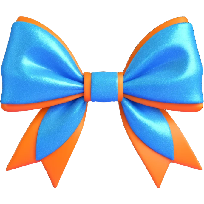 Blue sparkly bow emoji