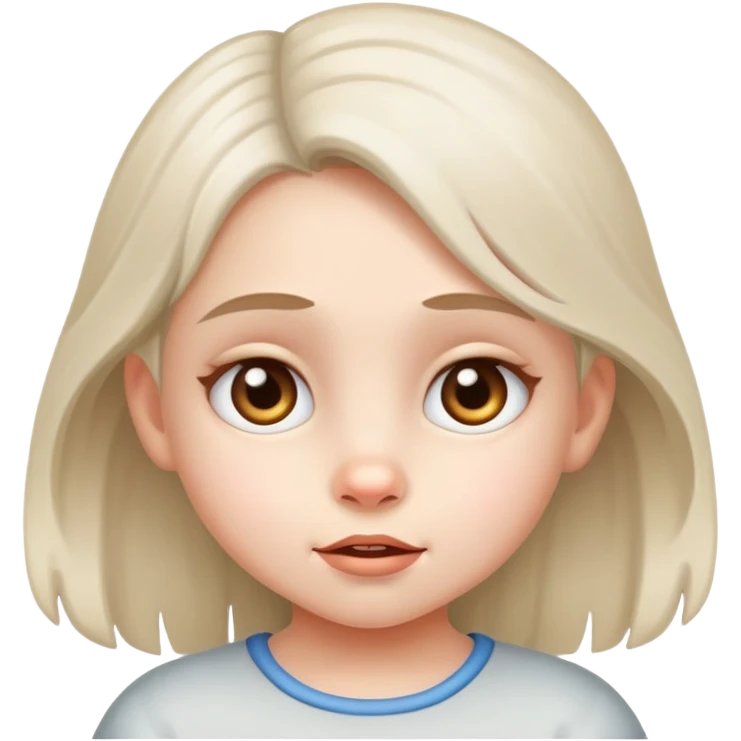 Little girl saying wolp  emoji