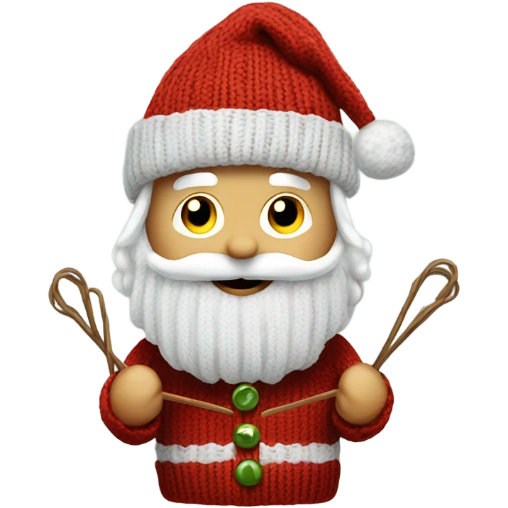 Santa Claus knitting emoji
