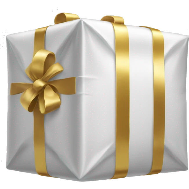 White package with gold inscription guess emoji