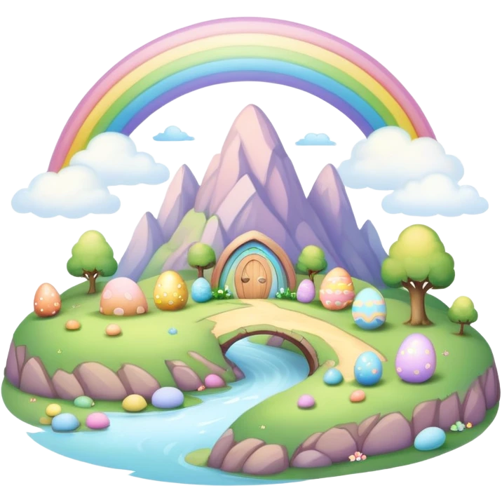  pastel rainbow hobbit easter landscape  emoji