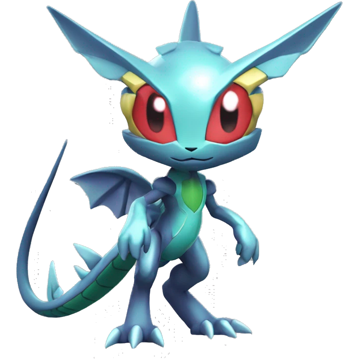Cool Edgy Chibi Legendary Shiny Fakemon-Pokémon-Genesect-Flygon With Full Body Detailed High Quality emoji