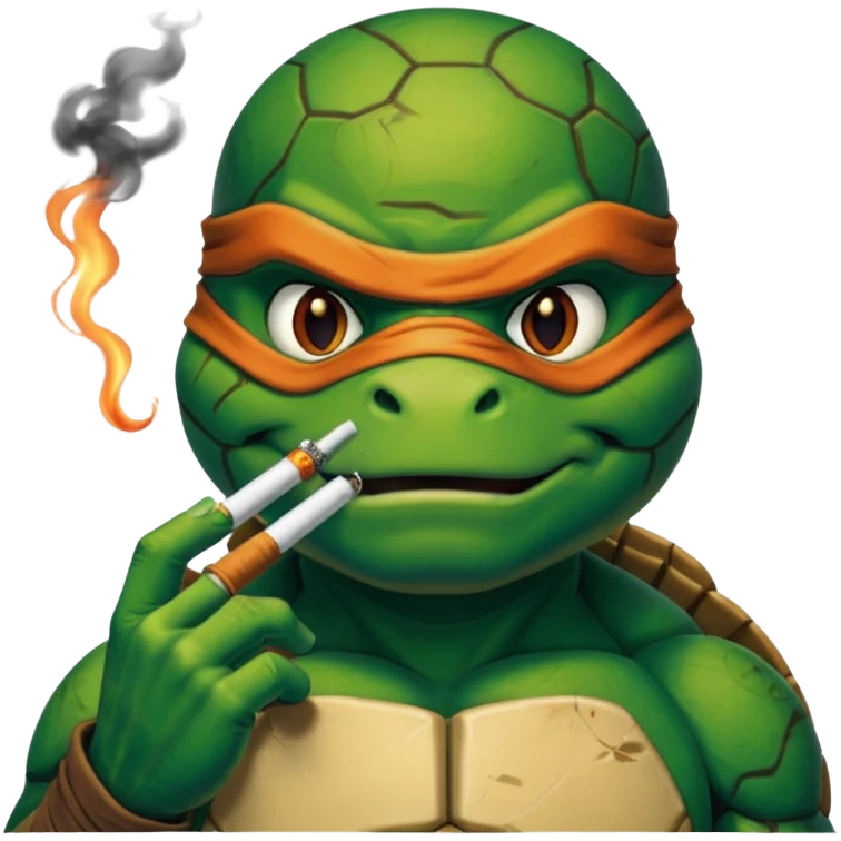 Ninja turtle smoking  emoji