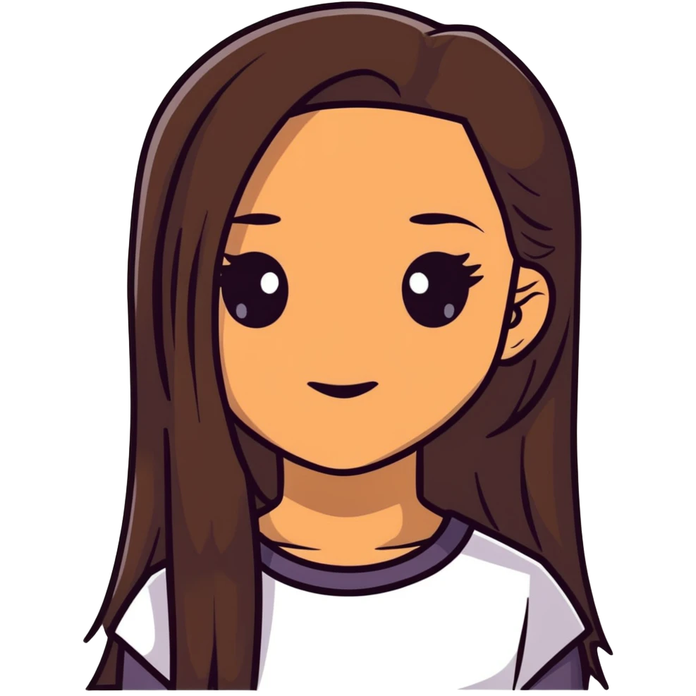 girl with light brown skin, dark eyes and dark straight long hair emoji