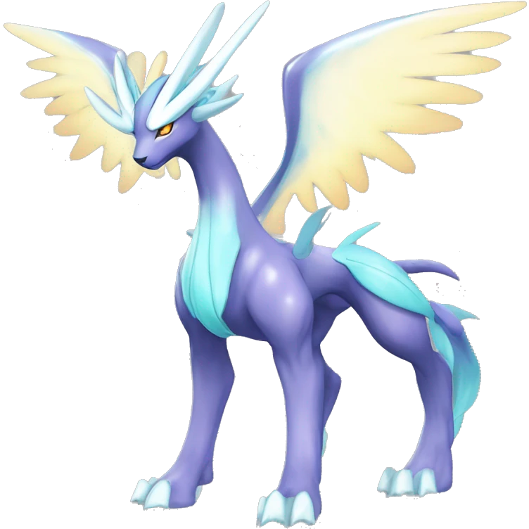  cool edgy shiny colorful godly ethereal Suicune-Dialga-Fakemon full body emoji