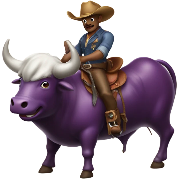 Egg plant bull riding  emoji