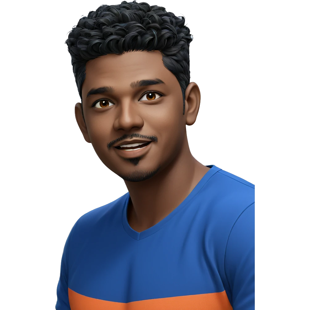 dark-skinned male outdoor portrait emoji