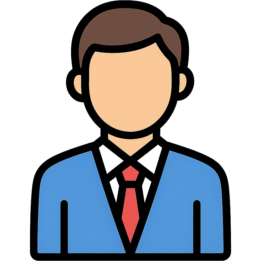 business man icon, simple and professional, colored emoji
