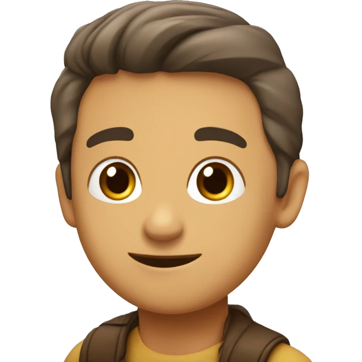 emoji de un polilla de frente, de color cafe y grande emoji