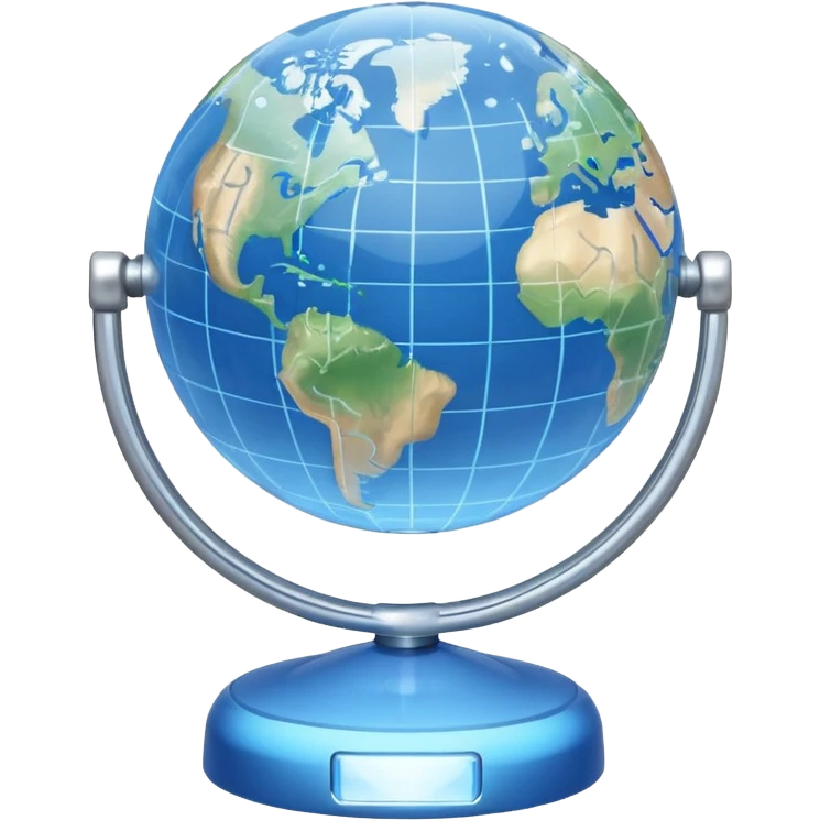 small globe with subtle time-zone ring emoji