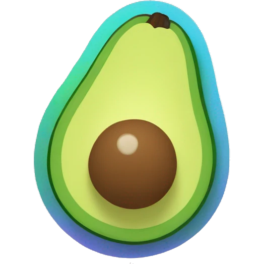 avocado on a rainbow emoji