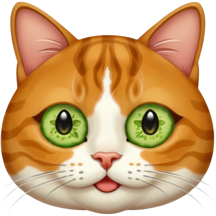 Katze mit Gurkenscheiben auf den Augen emoji