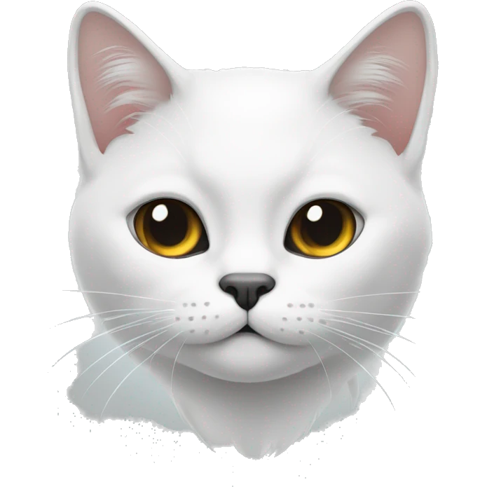 gato blanco con una mancha negra en la cara emoji