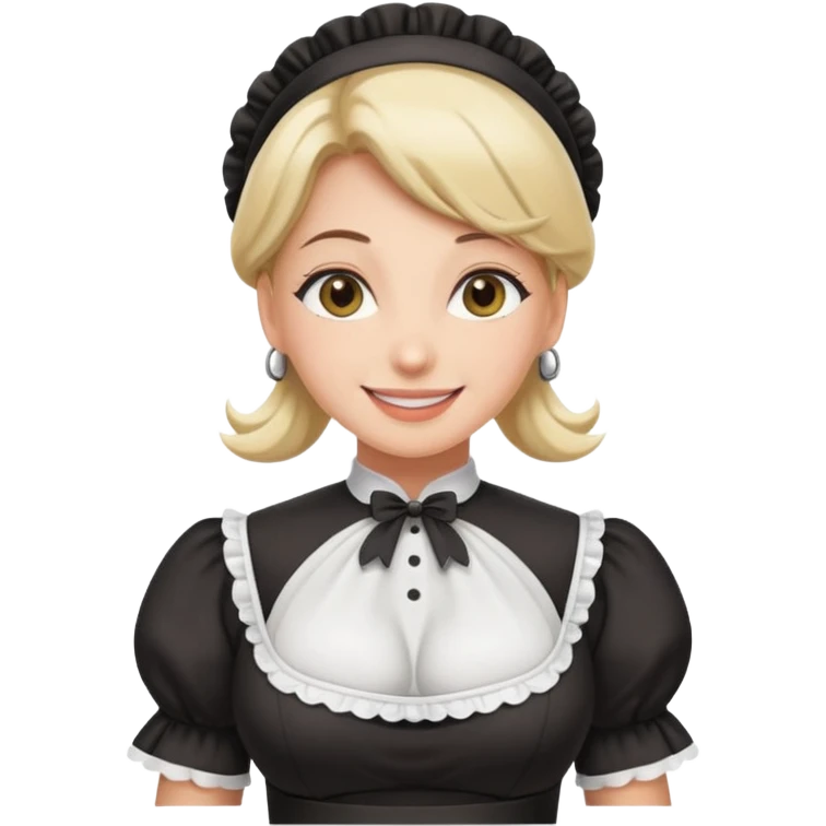 maid, big boobs, nipples slip emoji