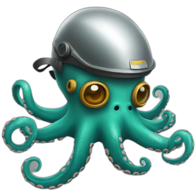 octopus with flying helmet emoji