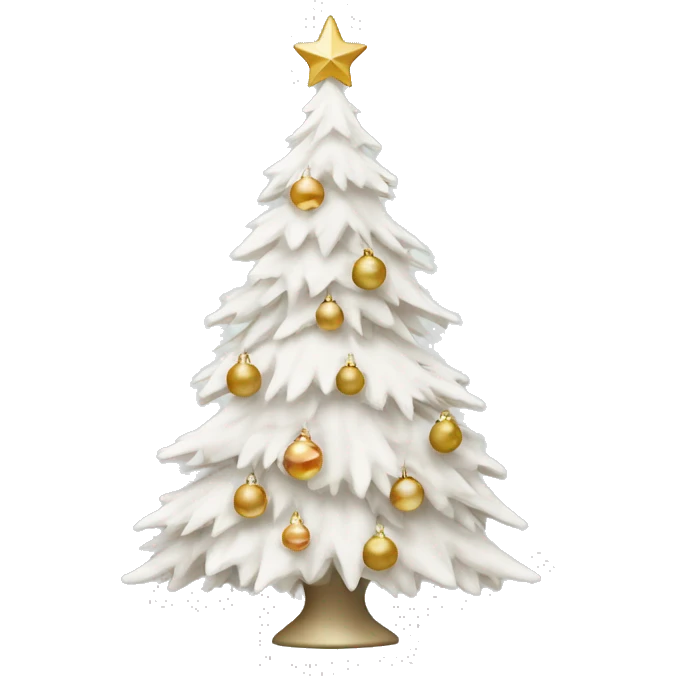 white christmas tree with neutral ornaments  emoji