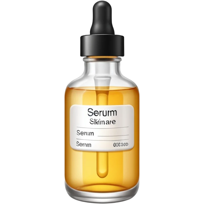 serum skincare avec ecriture emoji
