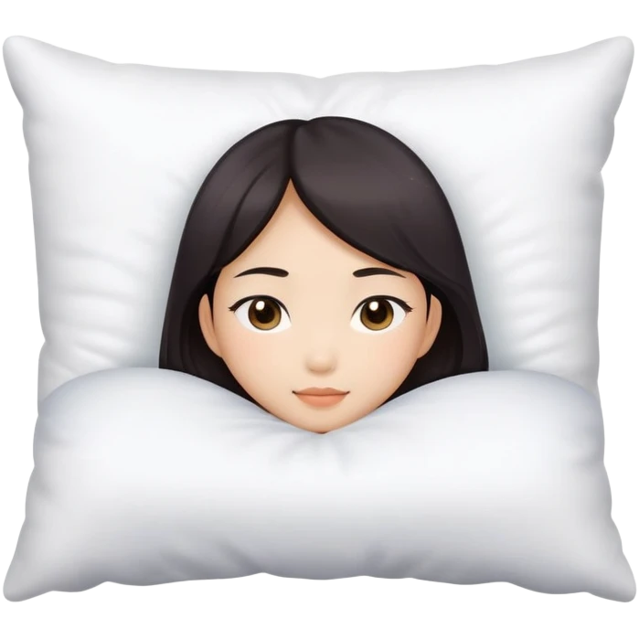 Asian girl lying on a pillow emoji