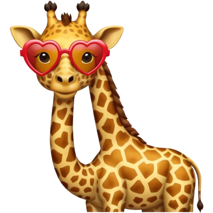 Giraffe with heart shape sunglasses emoji