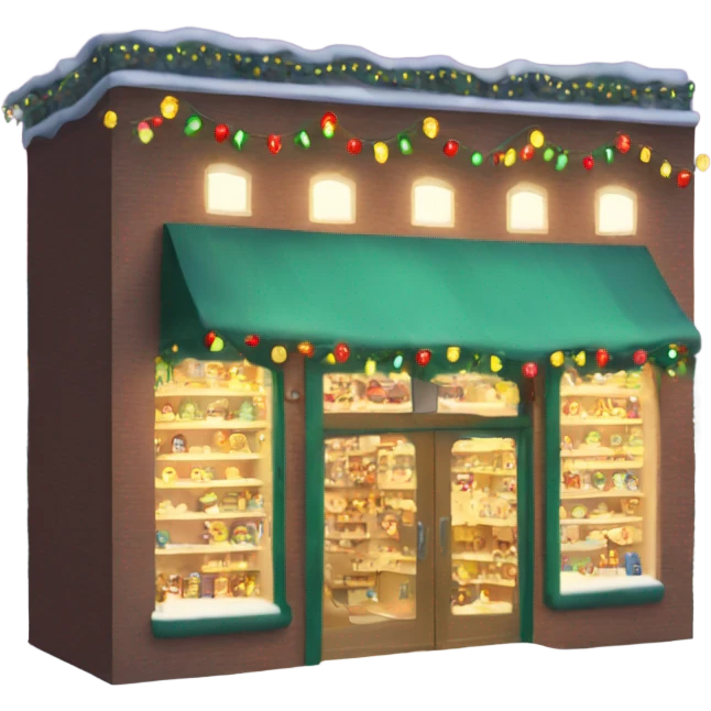Christmas shop with Christmas lights  emoji