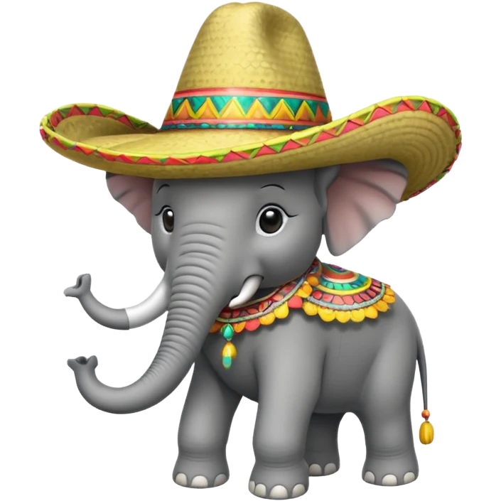 Elefante con sombrero emoji
