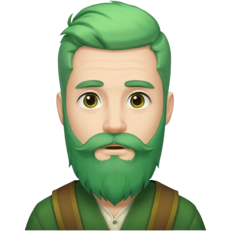 green long hair and beard man emoji