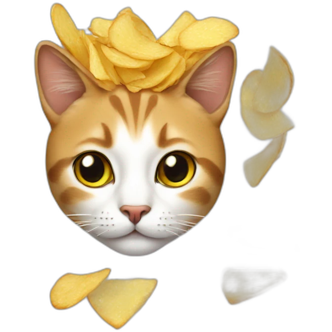 Cat with chips on the head emoji