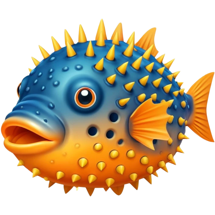 Pufferfish inflated with spikes emoji