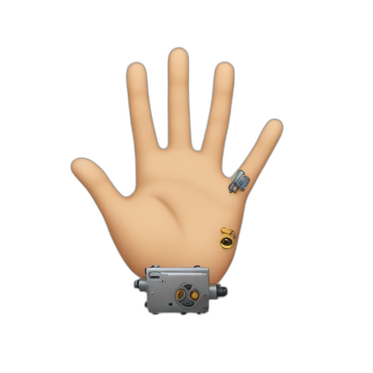 Una mano con una maquina de tatuar y el pulgar arriba emoji