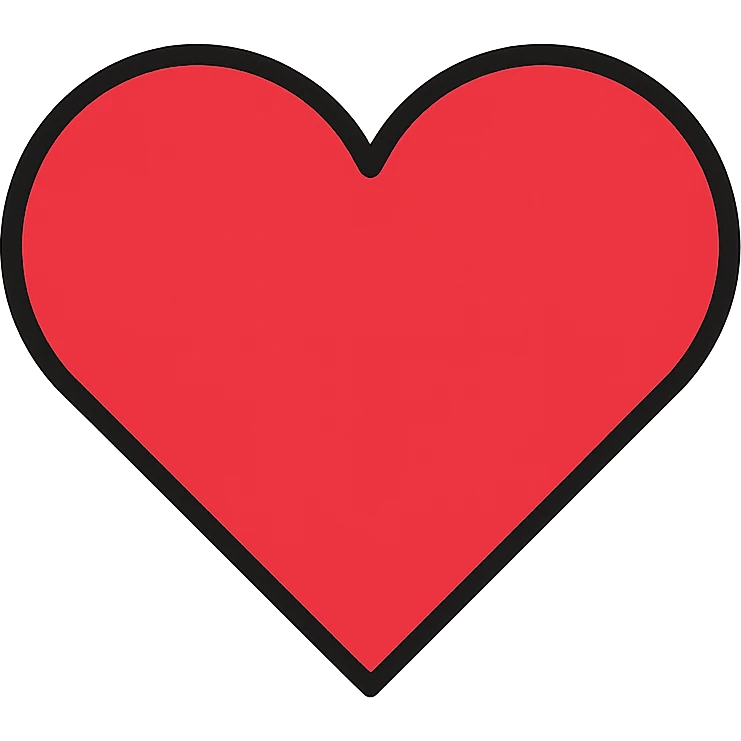 red heart icon, outlined color icon style emoji