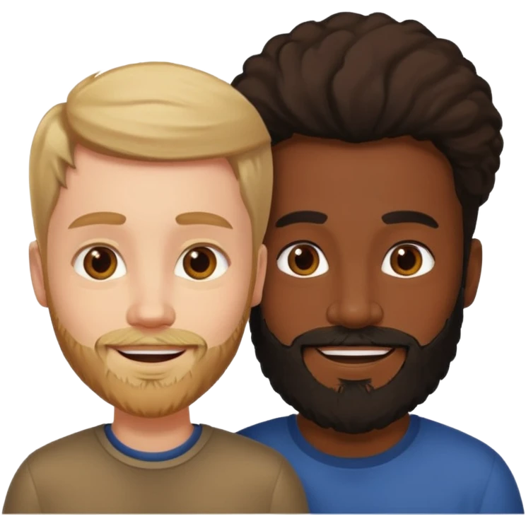White man with beard and black Woman Love  emoji