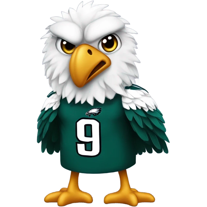 Dirty bird wearing a Philadelphia Eagles jersey looking sad emoji