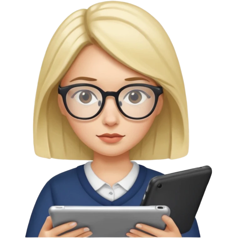 woman reading a tablet emoji