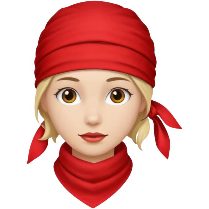woman with wearing red bandana emoji