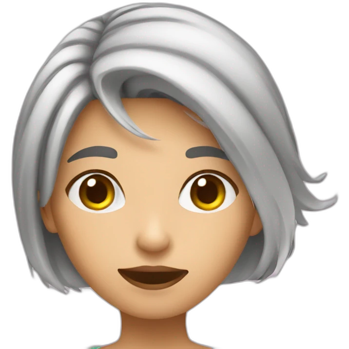 Girl who is taking a selfie with phone in front of face emoji
