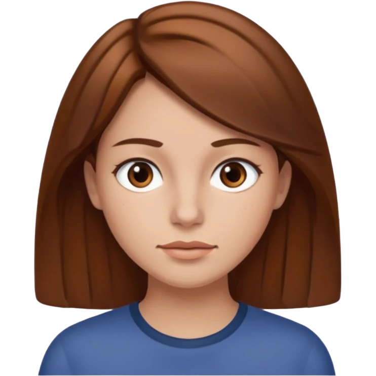 frau mit braunem haar und normaler haut, ohne sommersprossen emoji