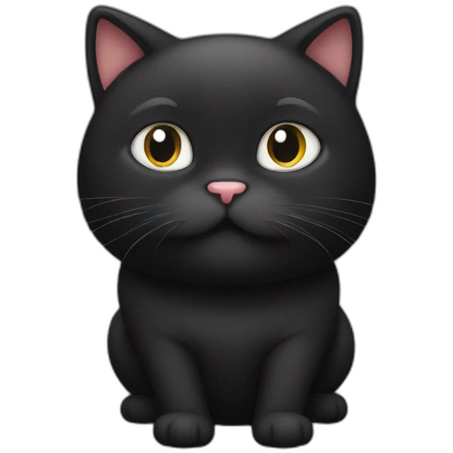black fat cat emoji