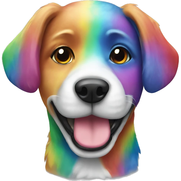 rainbow colored dog emoji