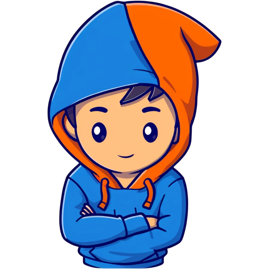 Boy with a blue hoddie  emoji