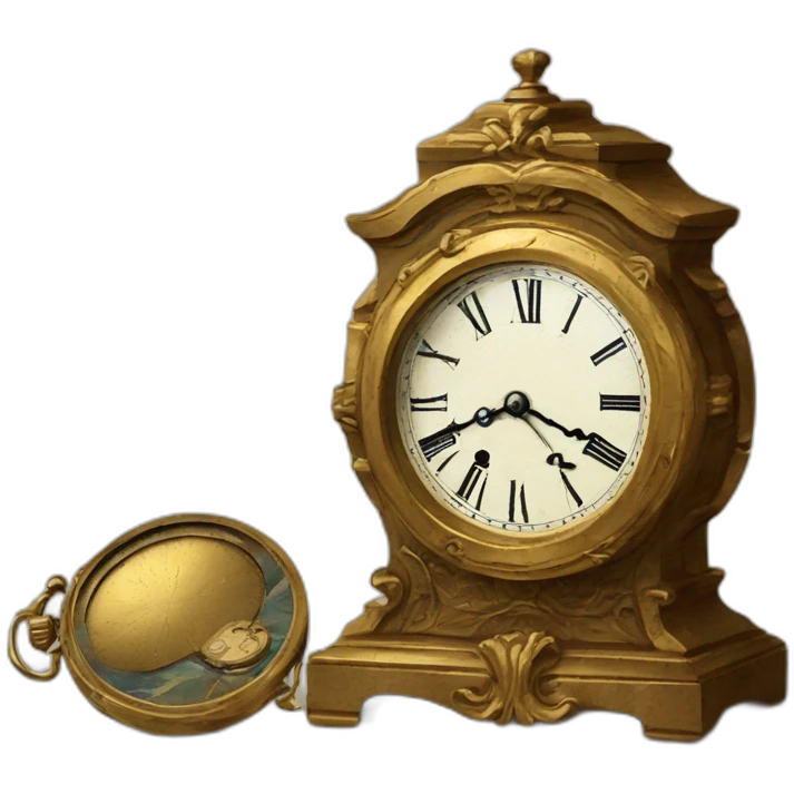 artistic painting with antique timepiece emoji