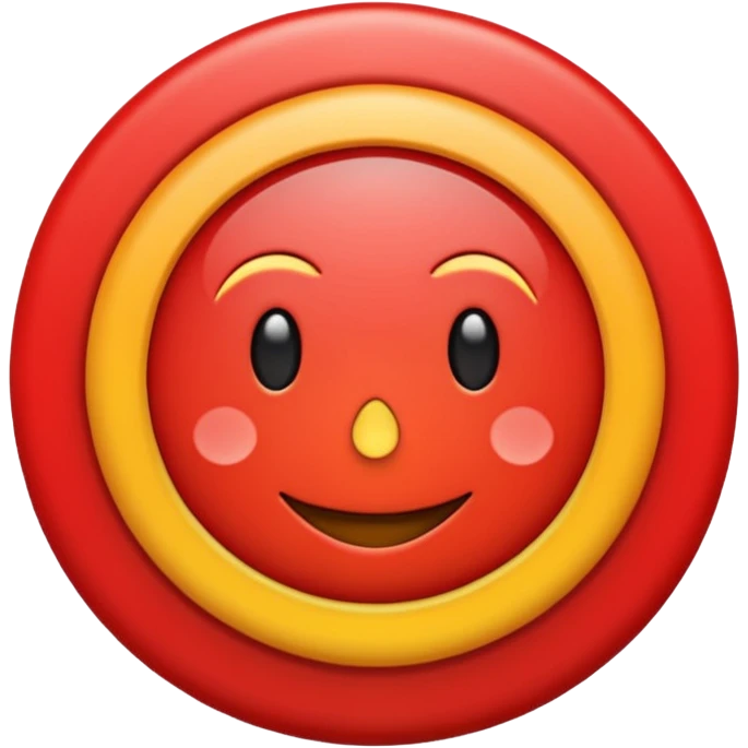 Emoji estilo vectorial de un sol rojo , en el centro un círculo blanco con borde rojo y una letra “U” roja gruesa. Diseño simple, colores sólidos, sin texto adicional, fondo transparente, estilo emoji oficial. emoji