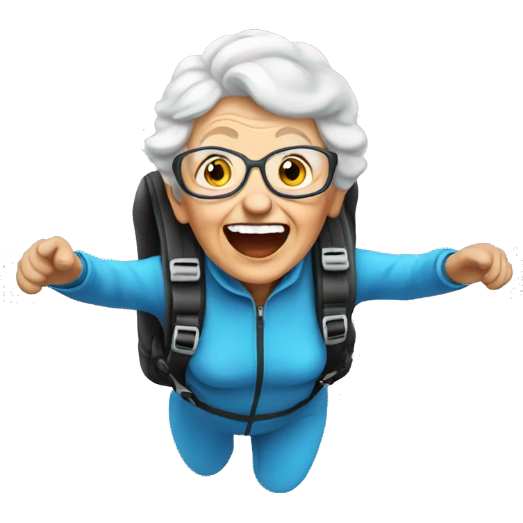 Old lady skydiving  emoji